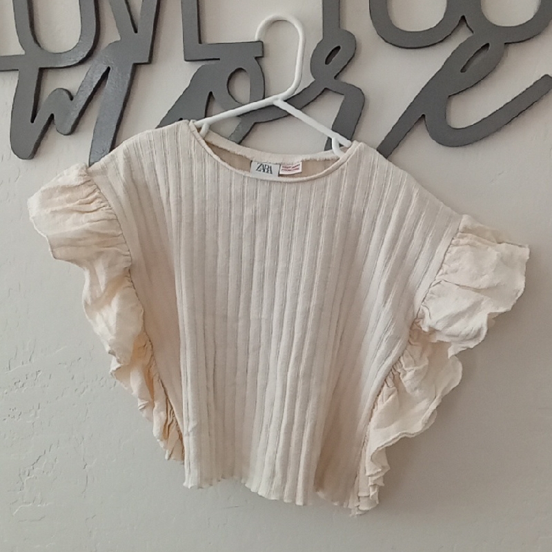 Girls Zara Cream Poncho Top